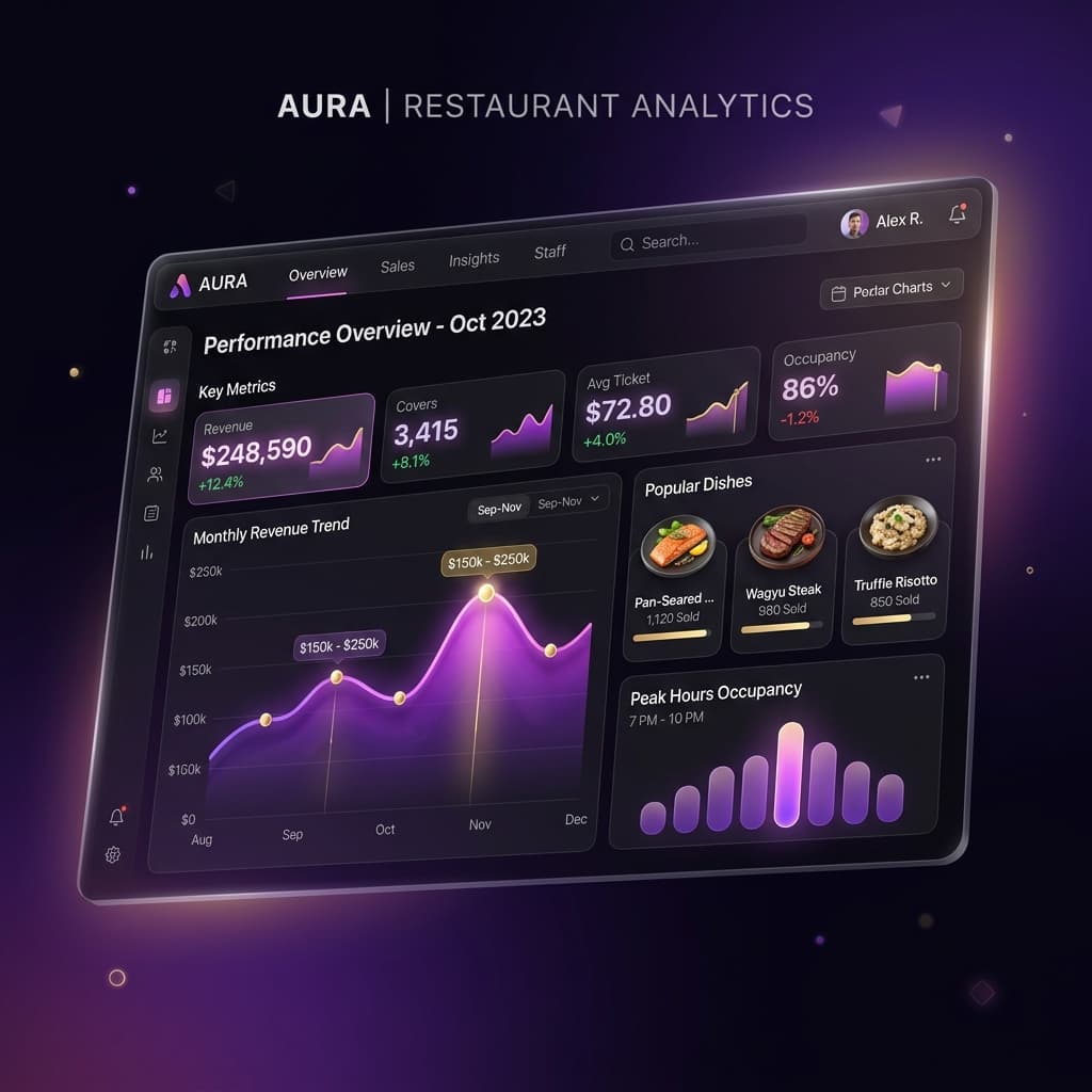 PlateSight Interactive Restaurant Dashboard for AR Menu Analytics